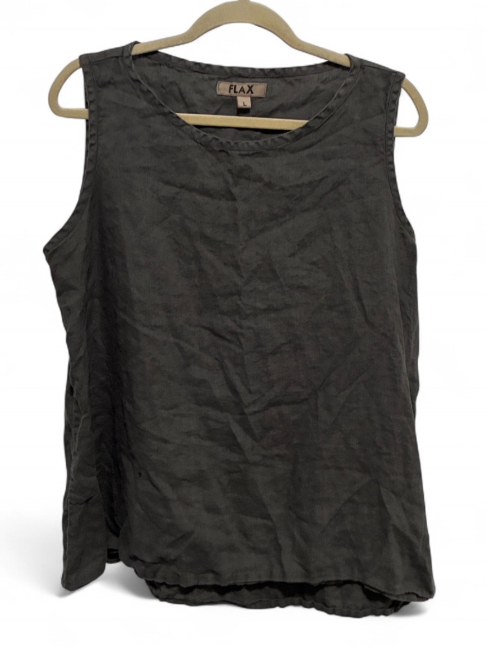 Flax Gray Sleeveless Linen Tank Top